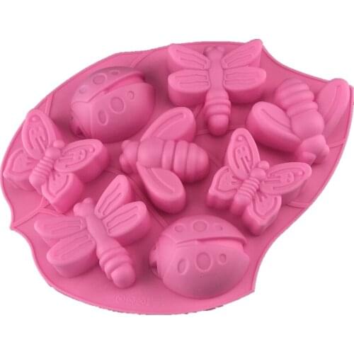 8 cavity insect Silicone Cake Mold Kitchen Bakeware DIY Desserts Baking Mousse Moulds Pan Tools