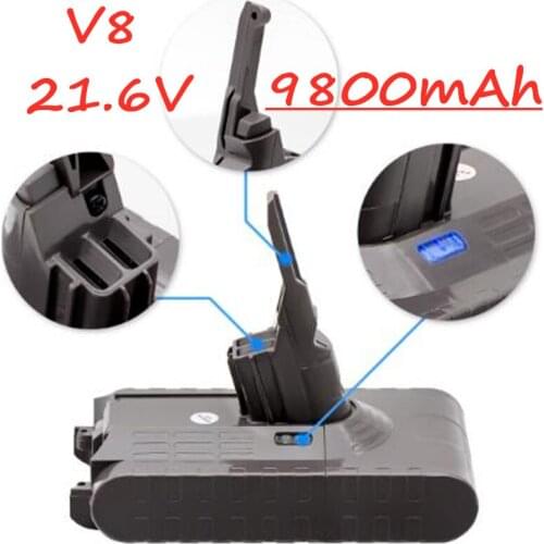 9800mAh 21.6V Battery For Dyson V8 Battery for Dyson V8 Absolute /Fluffy/Animal/ Li-ion Vacuum Cleaner rechargeable Battery