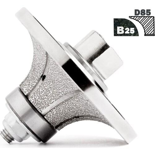 Diamond Hand Profiler B Type Shape Vaccum Brazed Profile Wheel Metal Cover Router Bit for Marble Granite B25 D85 M14 & 5/8-11