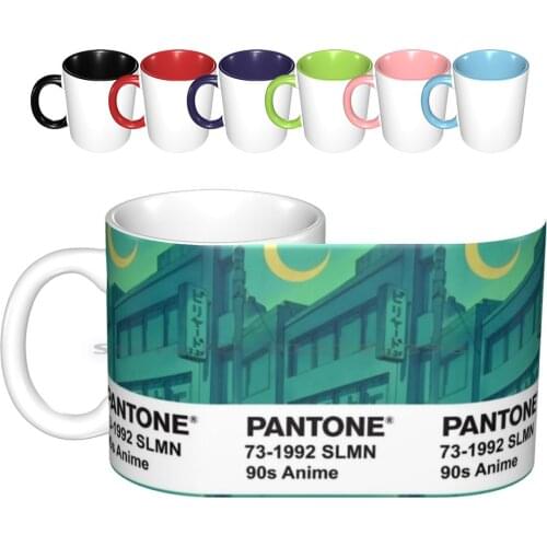Pantone 90s Anime ( 2 ) Ceramic Mugs Coffee Cups Milk Tea Mug Pantone Anime Manga Aesthetic Tumblr Pink Pastel Cute Kawaii
