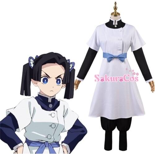 Anime! Demon Slayer: Kimetsu no Yaiba Kanzaki Aoi Kimono Lovely Uniform Cosplay Costume Halloween Suit For Unisex Free Shipping