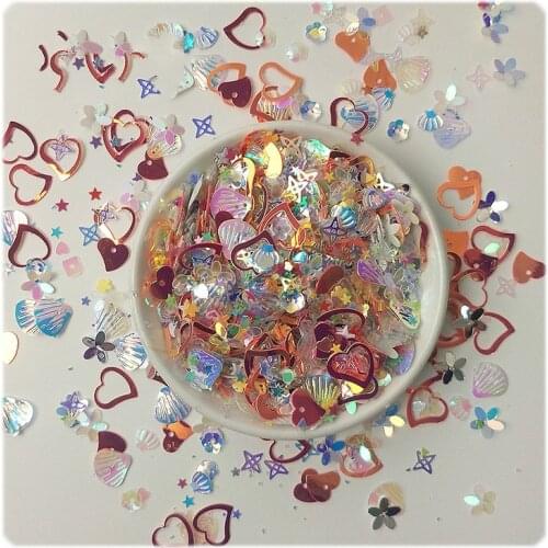 10g Glitter Heart Sequins For Decor Valentines Day Wedding Diy Crafts Paillettes Shell Flower Star Nail Art Sequins Lentejuelas