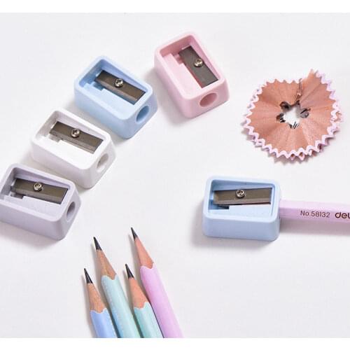 Deli 0594 mini pencil sharpener colorful plastic school students pencil sharpeners