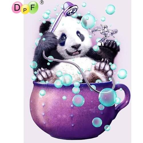 DPF DIY Gift Diamond Embroidery crafts Funny Bath Panda 5D full Round Diamond Painting Magic Cube Cross Stitch Mosaic Decor