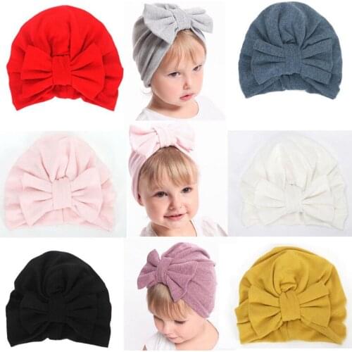 2019 Emmababy Warm Caps Hat Infant Toddler Baby Solid Flower Headband Headwear Newborn Hairband Fit 0-3Y