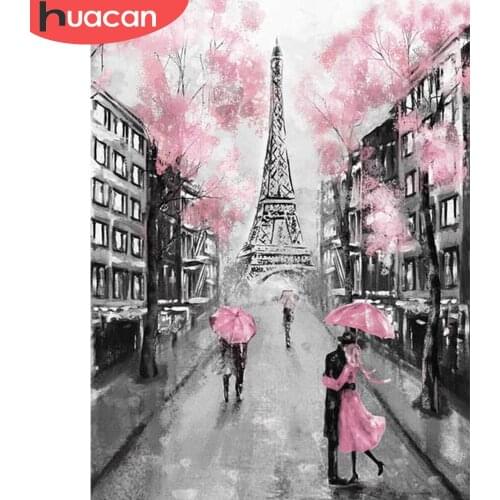 HUACAN DIY Diamond Painting Cross Stitch Tower Full Square Diamond Embroidery Landscape 5D Painting Rhinestone Home Decor