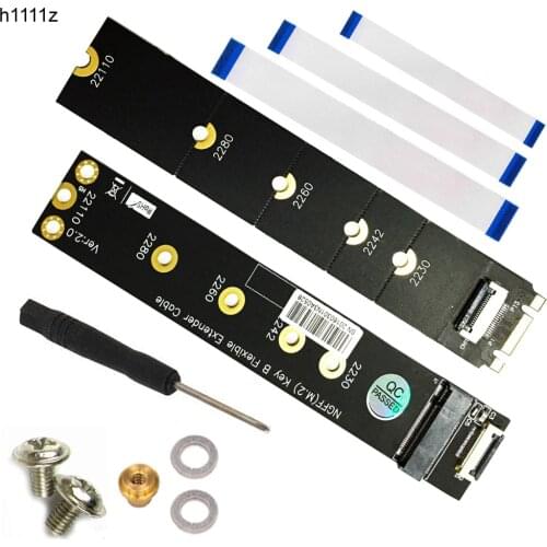 Riser Extension Cable NGFF M.2 Key B SATA SSD Adapter Card PCI-E Riser Flexible Extender Cable for 2230 2242 2260 2280 2210 SSD