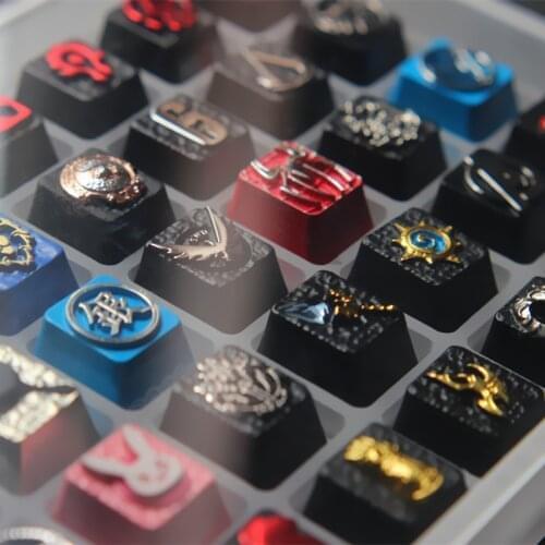 Dropship Artisan Zinc Aluminum Alloy Keycaps for Mechanical Keyboard WOW R4 Height Stereoscopic Relief