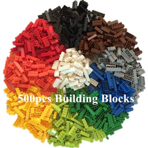 500pcs City Building Blocks Sets Accessory Rainbow Color Bricks MOC Helicopter Parts Enlighten Toys for Children