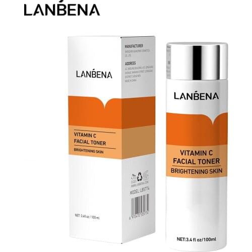 LANBENA Vitamin C Makeup Facial Toner Moisturizing Whitening Face Serum Tender Bright Fading Dark Spots Firming Skin VC Essence