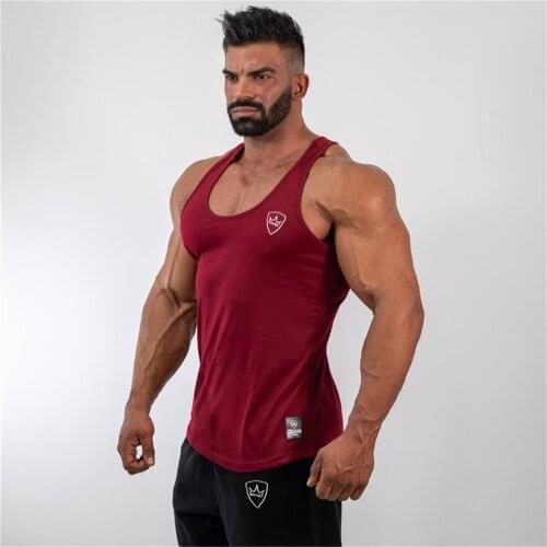 Gyms Elasticity Tank Top Men Cotton Bodybuilding Stringers Tank Tops Singlet Brand Clothing Fitness Sleeveless Undershirt Vest