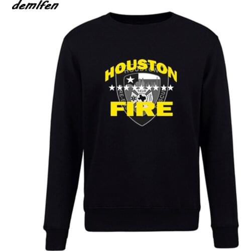 Spring autumn Fashion Men Fleece Sweatshirt HFD Houston Fire Dept Fighter Design hoodies Cool Coat Tops Harajuku Streetwear