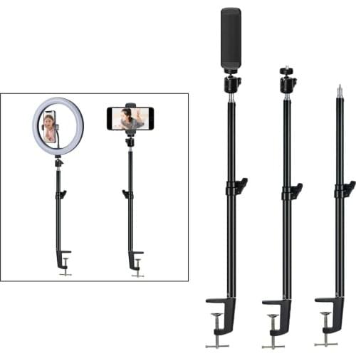 19.7'-31.5' Tabletop Light Clip Clamp Stand Monopod With 1/4 ' For Ring Light Desk Clamp Camera Mount Desk Light