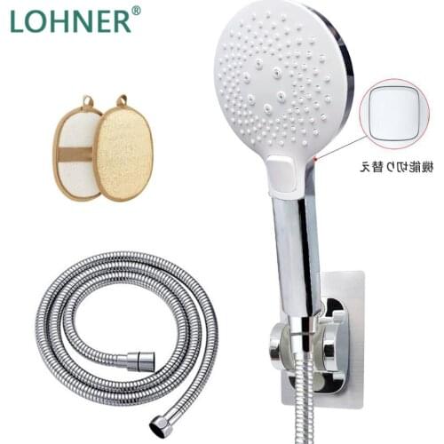 2020 New Arrival Button Handheld Shower Head Set High Pressure Switch Controller 3-Settings Water Saving Showerhead with Hose