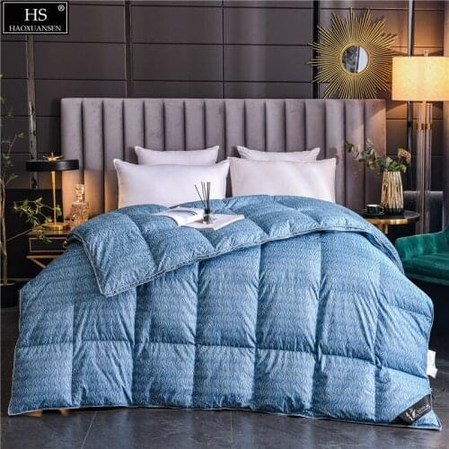The Charm Of Leaves Pattern Goose Down Quilt Comforter Filling Power 600 Combed Cotton Duvet Winter Blanket OEKO-TEX Certified