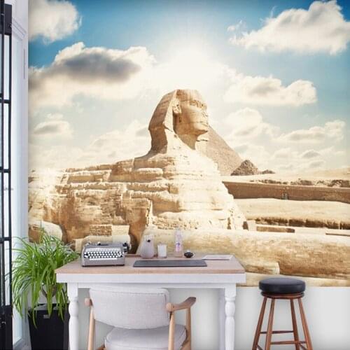 Custom 3D Photo Wallpaper Classic Egyptian Sphinx Large Mural Living Room Bedroom Office TV Backdrop Wallpaper Home Decoration