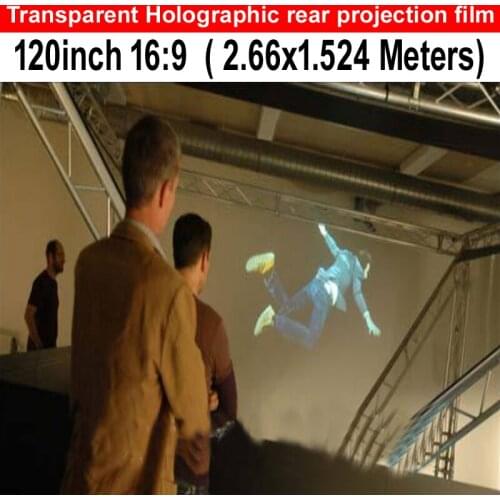 ON SALE 120" Projection Screen 16:9 Transparent Rear Projection Foil For Glass Window Store Airport Exhibition Hall Bank