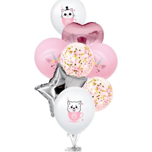 6-15pcs/set Cat Dog Pattern Party Favors Latex Balloons Kids Birthday Decoration Baby Shower Confetti Balloon Globos Cake Topper