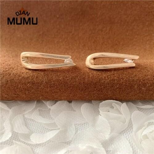 Silver Korean New Trendy U-Shape Square Hoop Earrings Temperament Simple Charm Elegant Jewelry Accessories