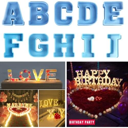 26 Capital Letters Resin Silicone Mold DIY Letter Epoxy Mold Used Used for Birthday Party Couple Proposal Decoration