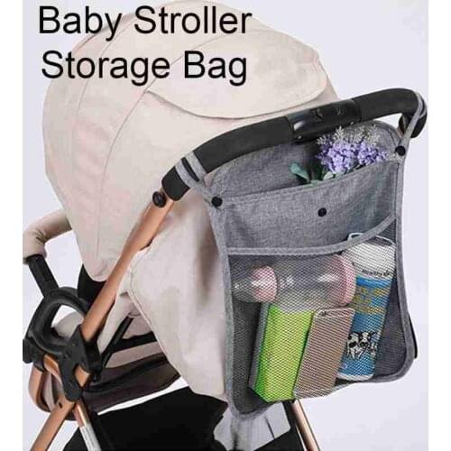 Baby stroller storage bag hanging bag hanging bag hook baby umbrella mesh large storage multifunctional small car capacity Y4X8