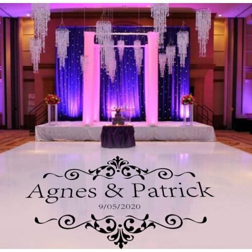 Wedding Dance Floor Vinyl Decal Custom Name & Date Wall Stickers Wedding Signs Birthday Party Gift Personalized Removable 4498