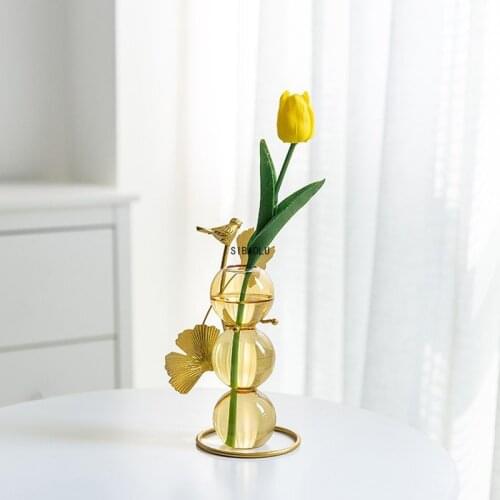 Fresh Pastoral Style Glass Vases Creative Crystal Ball Countertop Hydroponic Vase Furniture Office Decor Vase Christmas Present