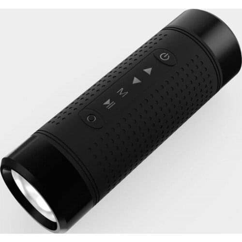 Outdoor Bluetooth Speaker Waterproof 5200mAh Power Bank Bicycle Portable FM Radio Subwoofer Bass Speaker LED light Bike Mount