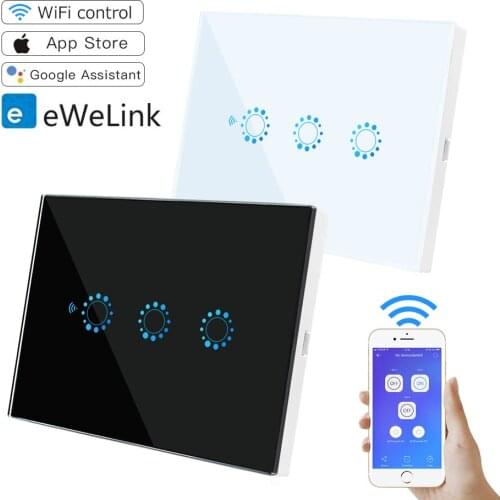 WiFi Smart Switch 1/2/3 Gang US Standard Touch Switch Voice APP Control Wall Light Switch Waterproof Smart Home Light Switch