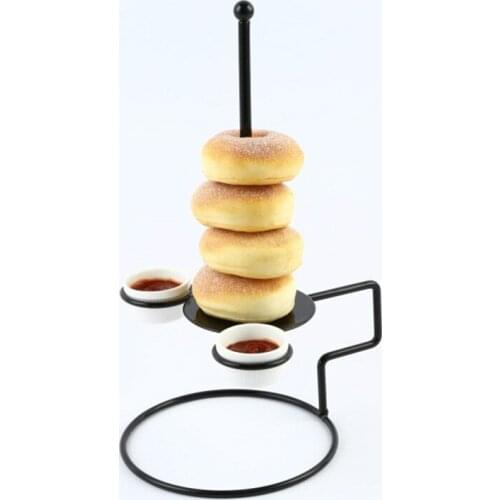 Spring Features Bread Tower Chicken Rack 1pcs Food Rack 2 Sauce Cups Tableware Supplies Food Donuts Onion Brick Straps