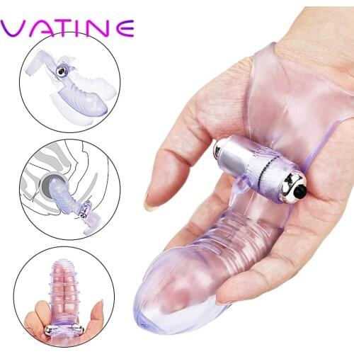 VATINE Finger Sleeve Vibrator G Spot Massage Clit Stimulate Flirting Sex Toys For Women Female Masturbator Adult Products