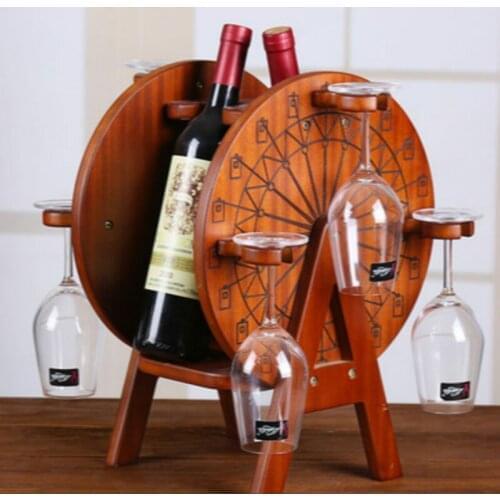 Wine rack decoration Nordic creative simple solid wood shelf home living room hanging cup holder fashion personality