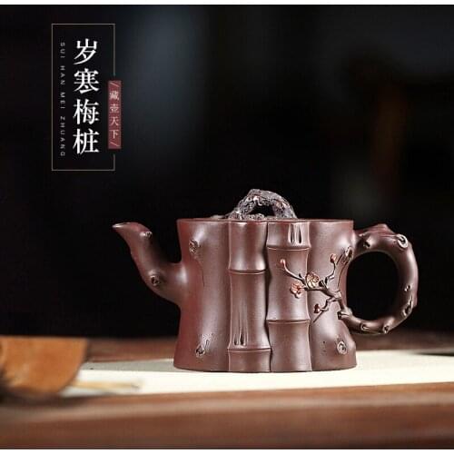 Yixing are recommended by pure manual undressed ore a factory old purple clay teapot all hand tea set, cold plum pile