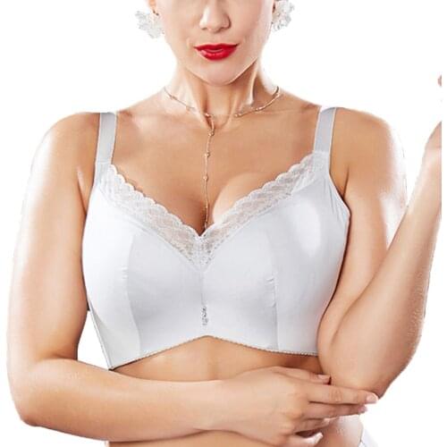 Women Smooth Full Coverage Non-padded Underwire Soft Cup Lace Edge Comfort Minimizer Bra 34 36 38 40 42 44 46 C D E F G H I J K