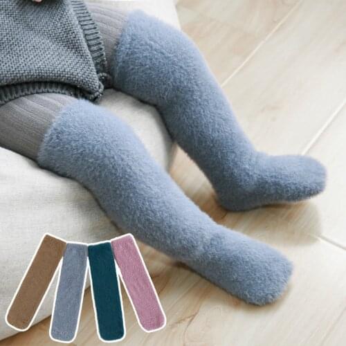 Winter Warm Newborn Baby Socks Soft Wool Baby Girl Boy Socks New Born Knee High Socks For Infant Toddler Christmas Socks