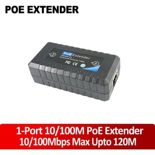 1 Port POE IEEE802.3af Ethernet Extender / Repeater for CCTV IP Cameras about 120 meters under standard CAT5 cable PoE Switch
