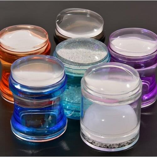 1Pc 4cm Nail Art Round Jelly Funnel Shape Stamper Scraper Set Gel Polish Tips DIY Transfer Painting Printing Drawing Kit