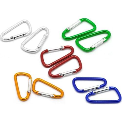 100 pcs 4CM Aluminum D Shape Carabiner Buckle Camping Hook Clip Paracord Buckles