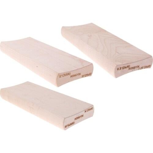 3 X Wooden Fingerboard Fingerboard Radius Block Block Luthier Tool For Guitar