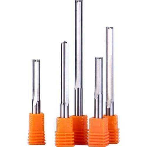 5PCS 6mm Two Flutes Straight Router Bits Wood CNC Straight Engraving Cutters Carbide Endmills Tools Milling Cutter CEL 12-62mm