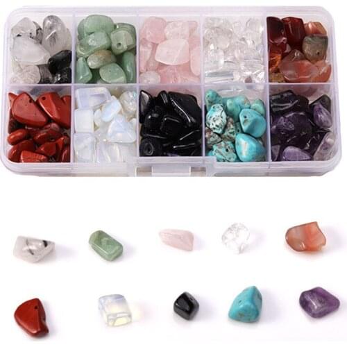 6-10mm Gravel Natural Gemstone Scattered Beads DIY Accessories Natural Stone 10 Colors Multiple Boxed Necklace Bracelet Jewelry
