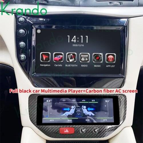 Krando Car Radio For Maserati GT/GC GranTurismo 2007-2017 Full Touch AC Board Display Black Carbon Fiber Multimedia Player