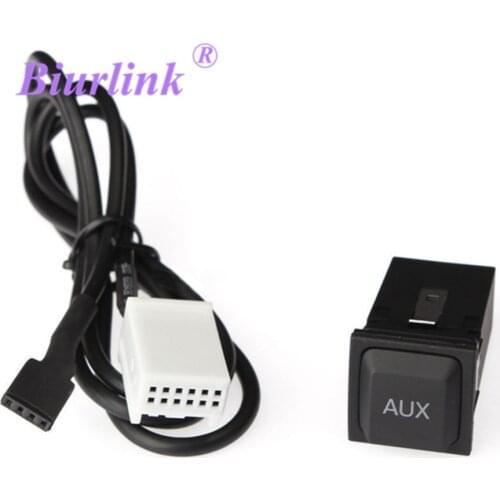 Biurlink Car Original Radio AUX Switch Button with Cable AUX Set for Volkswagen RCD310 RCD510 RNS510