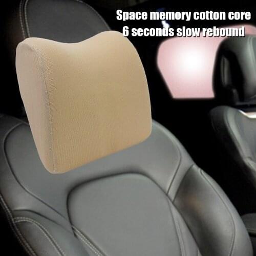 Car Headrest Neck Pillow Memory Foam Cushion Fabric Cover For Feat Chair In Auto Soft Head Rest Travel Support Car Neck Pillow