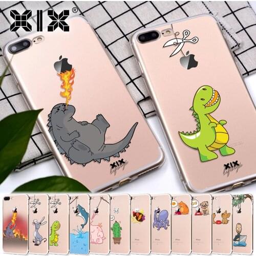 XIX for Funda iPhone 11 Pro Case 5 5S 6 6S 7 8 Plus X XS Max Funny Dinosaur for Cover iPhone 7 Case Soft TPU for iPhone XR Case