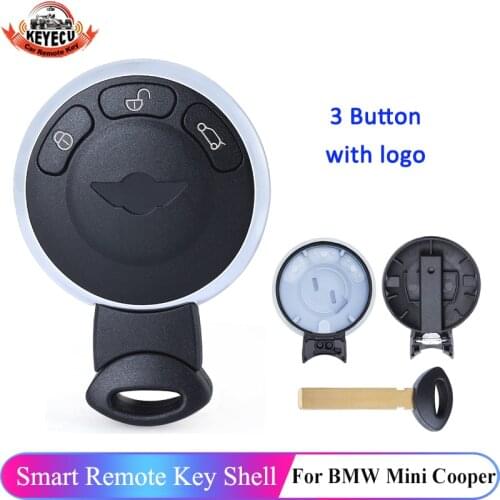 KEYECU Smart Remote Car Key Fob Shell Case for BMW Mini Cooper R56 2007-2014 3 Button Remote Keyless Entry Auto Car Key Case