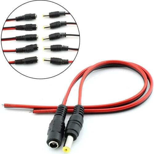 DC Power Lines Wire Jack Connector for LED driver/strip Connector/CCTV camera 5 Pair 12V 5.5*2.1mm New