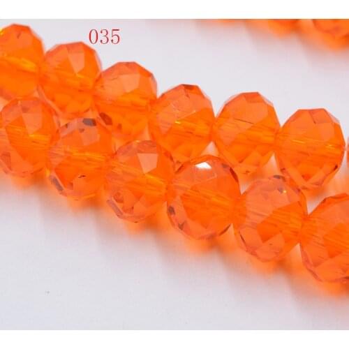 FLTMRH Deep Orange Colors 8mm 70pcs Rondelle Austria faceted Crystal Glass Beads Loose Spacer Round Beads for Jewelry Making
