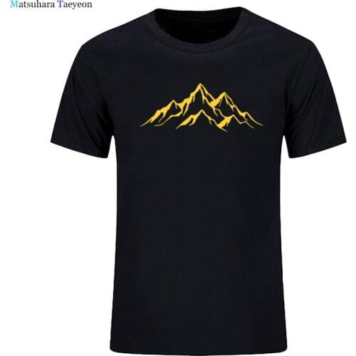 Funny Adventurers Mountain Print O Neck Cotton T Shirt for Men Summer Short Sleeve Designed Casual Streetwear Tee Tops
