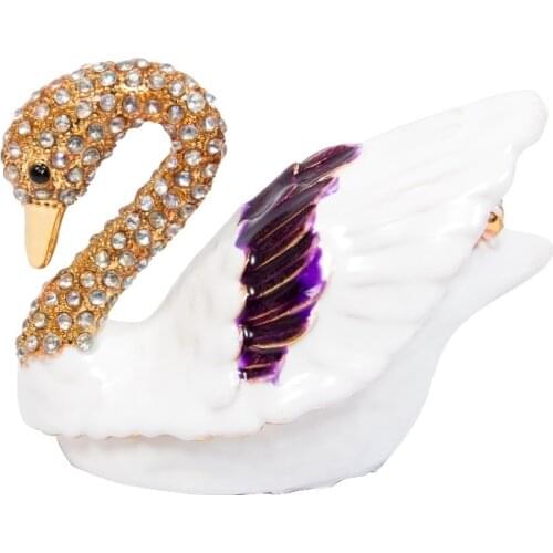 FLETCHER Brand Exquisite White Swan Style for Trinket Jewelry Box